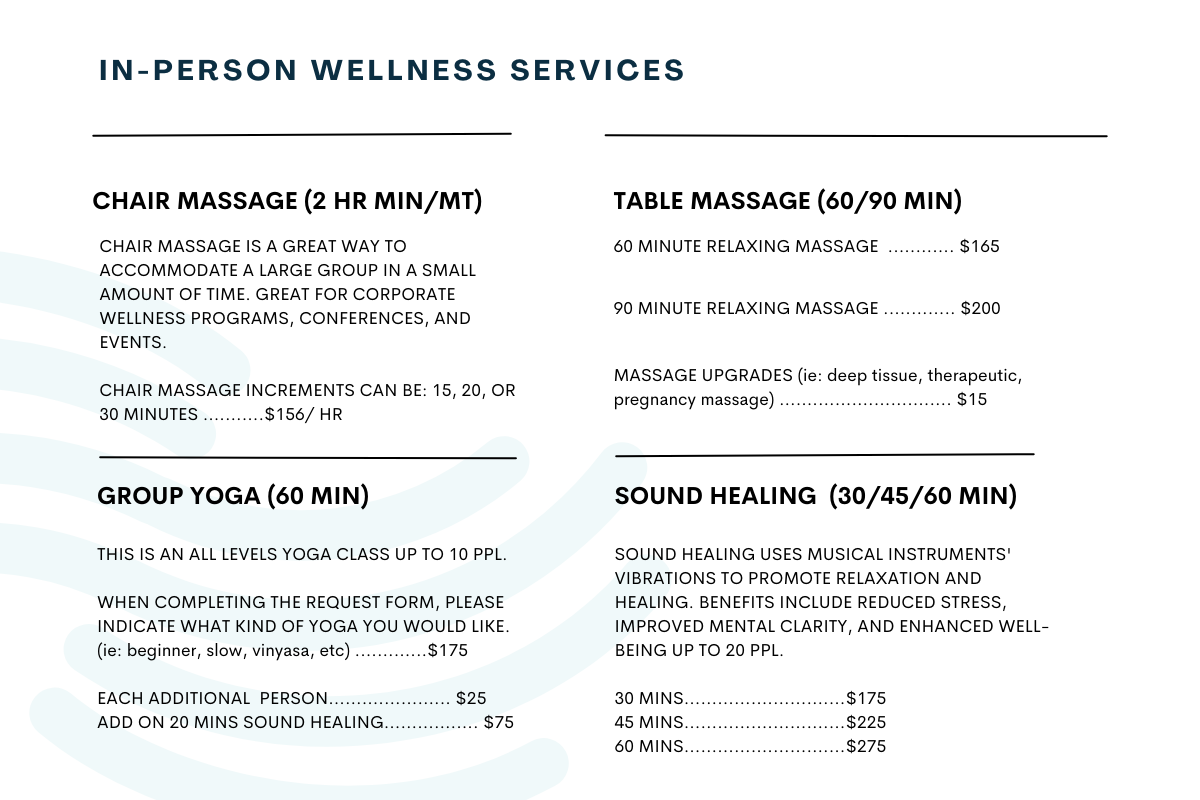 Chair Massage, Corporate Wellness Program